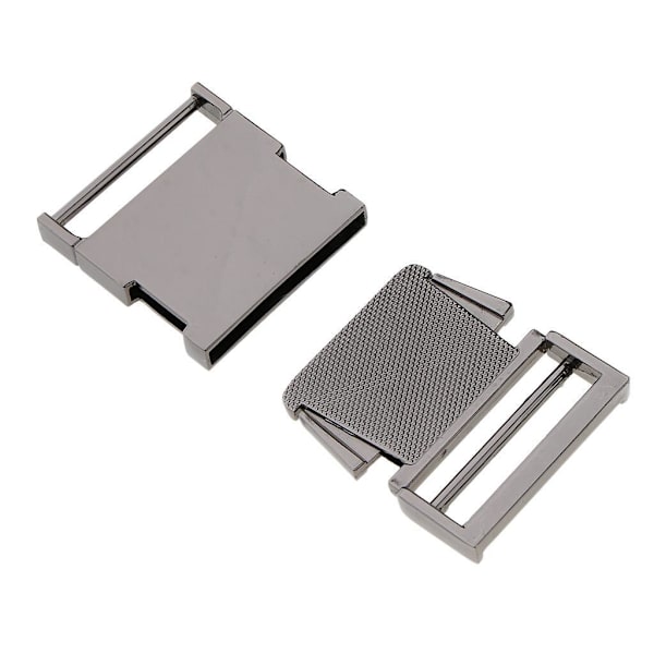 1/5 metallväska Webbing Bälte Spänne Clip Spänne Gray black Inner diameter 38mm 1Set