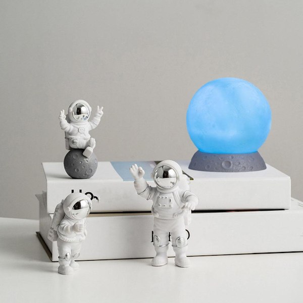 1/2/3/5 4st Astronautfigurer Set Heminredning Söt Sstronaut Silver Blue 1Set