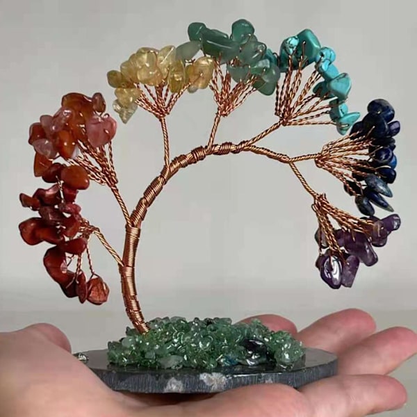 1/3/5 Natural Crystal Money Tree Ädelsten Mineral Lucky Tree 1Set