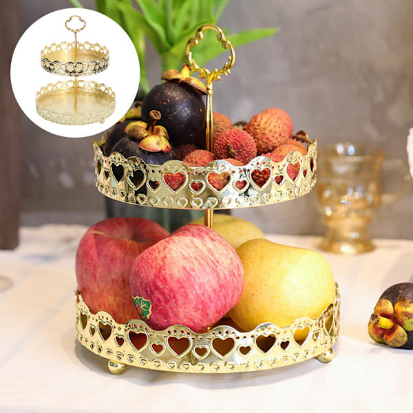 1/2/3 Nordic Texture Förvaringsbricka Dubbel Frukt Snack Förvaring Love Height 25cm 1Set