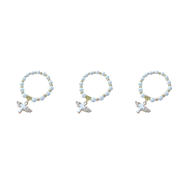 1/2/3/5 Angel Wing Cross Armband för 1:A nattvardsdedikation 3Set
