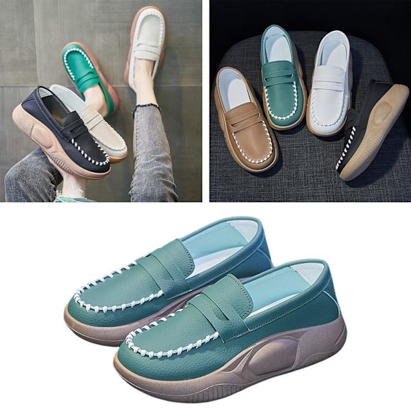 Casual Damskor Bekväma För Slip On Mjuk för Inomhus Green Size 37