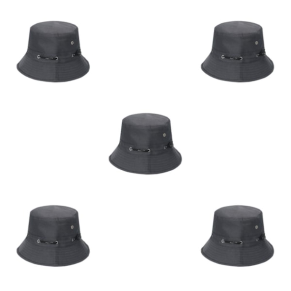 1/2/3/5 Bekväm och andningsbar fiskarehatt för sol darkgray 58cm 5PCS
