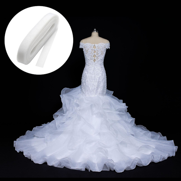 1/2 styv krinolin tagelfläta bröllopsklänning i Millinery White 2cm 1Set