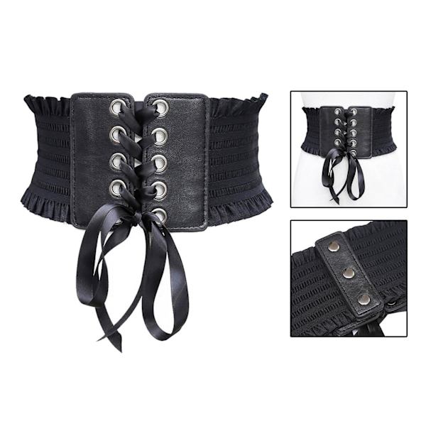 1/2/3/5 Dam Charm Midjeband Bred underbyst Cosplay Strechy rosett Black Type A 1Set
