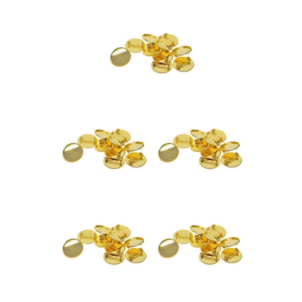 1/5 10 st 25 mm broschtillverkning av tomma cabochonramsinställningsbrickor Golden 5Set