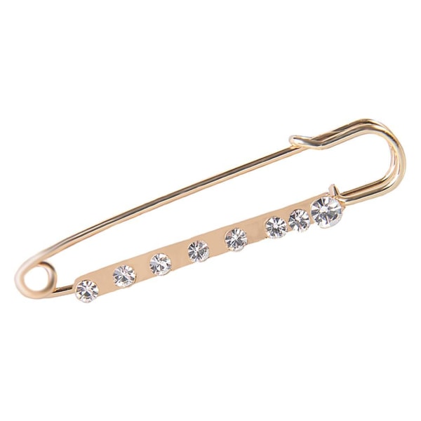 1/2/3/5 Crystal Safety Pin Scarf Coat Klänning Clip Collar Lapel Pin Gold 1Set