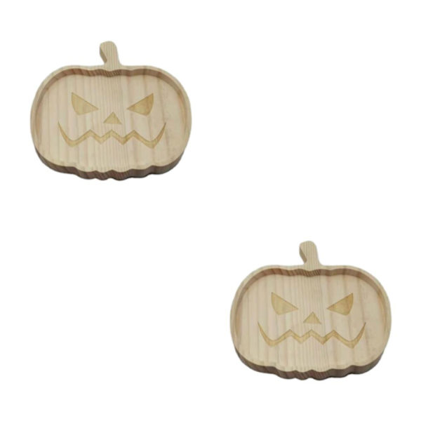 1/2/3 brun festlig halloween pumpa trä tallrikar för unika Pumpkin plate 2PCS