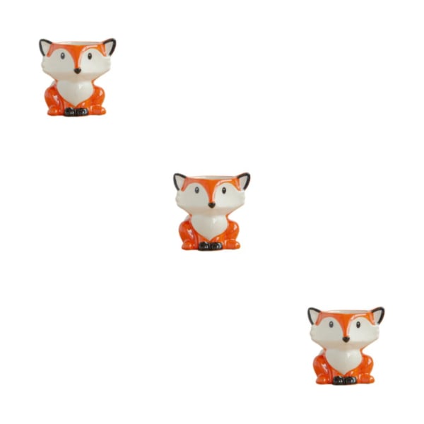 1/2/3/5 Keramik tecknad kruka - liten keramisk växtkruka foxes 3PCS