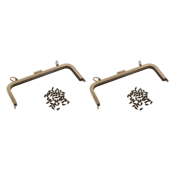 1/2 21x8cm metallram Kysslås Lås för DIY-handväska Handväska 2Set