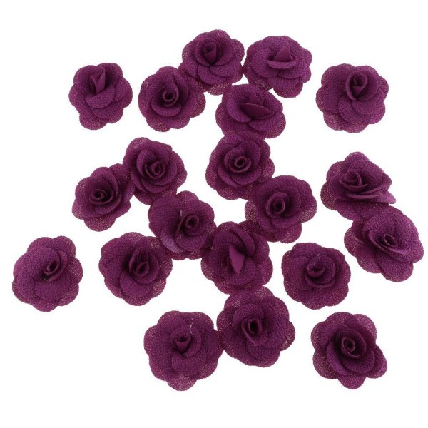 1/3/5 20 stycken Silk Rose Flower Head Bud DIY Craft Bröllop Dark Purple 4cm 1Set