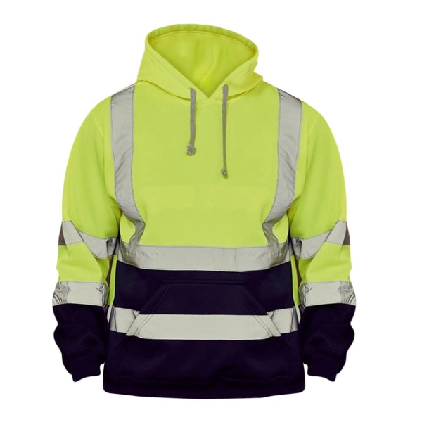 1/2 Säkerhet High Visibility Herr Hoodie Sweatshirt Toppar Sport fluorescent S 1Set