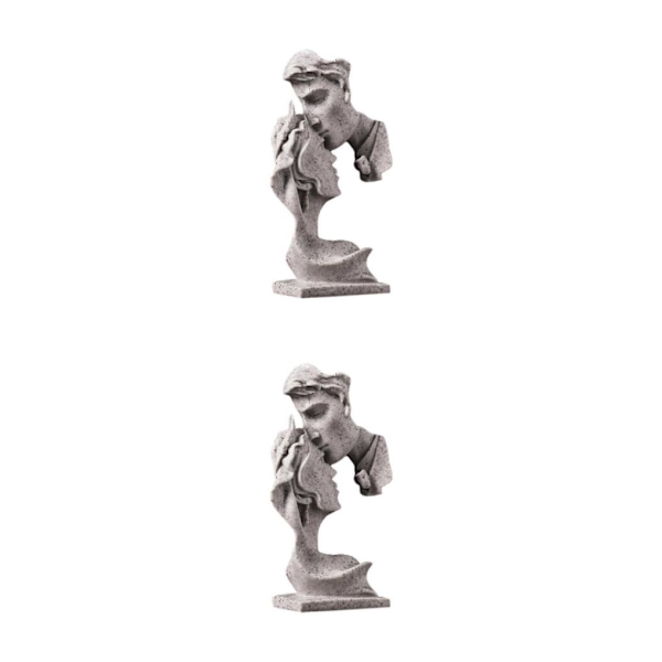 1/2 par kysser staty sovrum heminredning prydnadsfigurer Gray 7.6x3.1x13.4cm 2Set