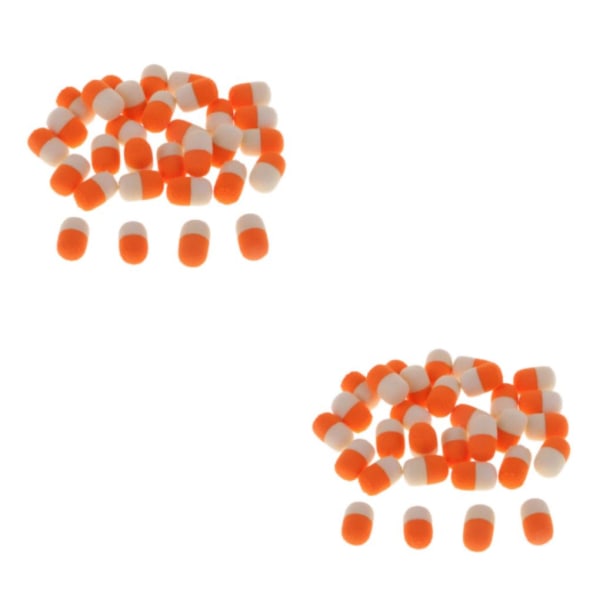 1/2/5 30st/Box För Pop Up Boilies För Floating Ball Beads Orange + White 12mm 2Set