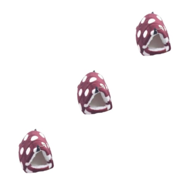 1/2/3 Hamster Bed Cave Mysigt Hamster House Vila Sovbo för Red White Point 8x8cm 3Set