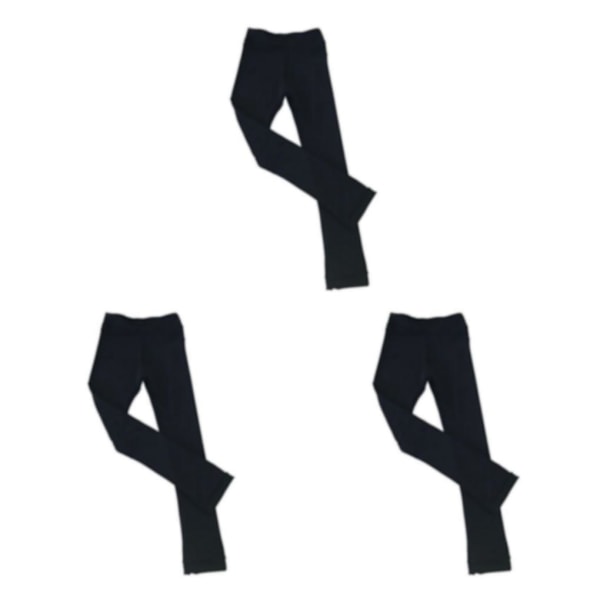 1/2/3/5 Skating Tights Crystal Sparkling Pants Konståkning Pure Black 155cm 3PCS