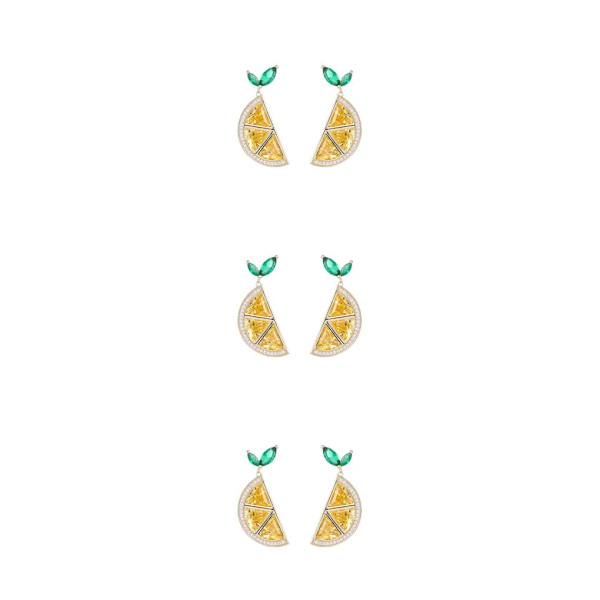 3 Crystal Fruit Clip-on örhängen gnistrar med elegans Elegant
