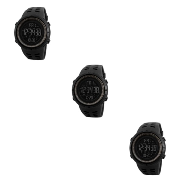 1/2/3 1251 Herr Digital Sports Watch Waterproof Stoppur För Black Coffee 250mm 3Set