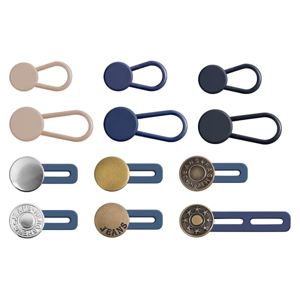 1/2/3 12 delar Byxa Button Extender No Sew Flexibel Osynlig 1Set