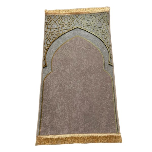 Bön matta dekoration Utsökt polyester halkfri för Eid-resor Brown