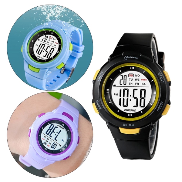1/2/3/5 Digital watch för barn utomhus elektroniskt armbandsur Black 1 Pc