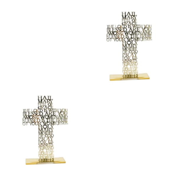 1/2/3/5 Stående krucifix Jesus Scriptures Cross Bön Gold 20cm 2Set