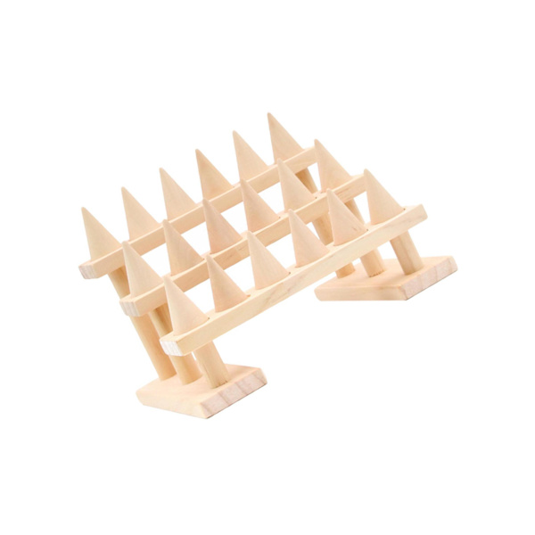 1/2 trä fingerring display för låda vigselring smycken 3 tiers 8.46x3.54x4.72 Inch 1Set