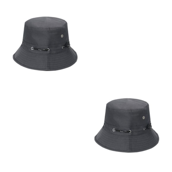 1/2/3/5 Bekväm och andningsbar fiskarehatt för sol darkgray 58cm 2PCS