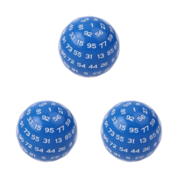 1/3/5 Akryltärningar Spelunderhållning Familjepolyedriska tärningar Blue 48mm 3Set