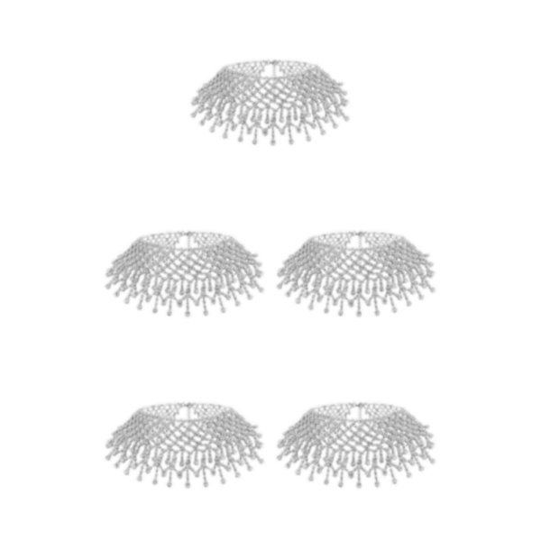 1/5 tofs halsband Choker modetillbehör hänge för fest Silver 25x6cm 5Set