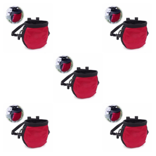 1/2/3/5 Klätterdragsko Magnesia pulversäck Slitstark red black 5Set