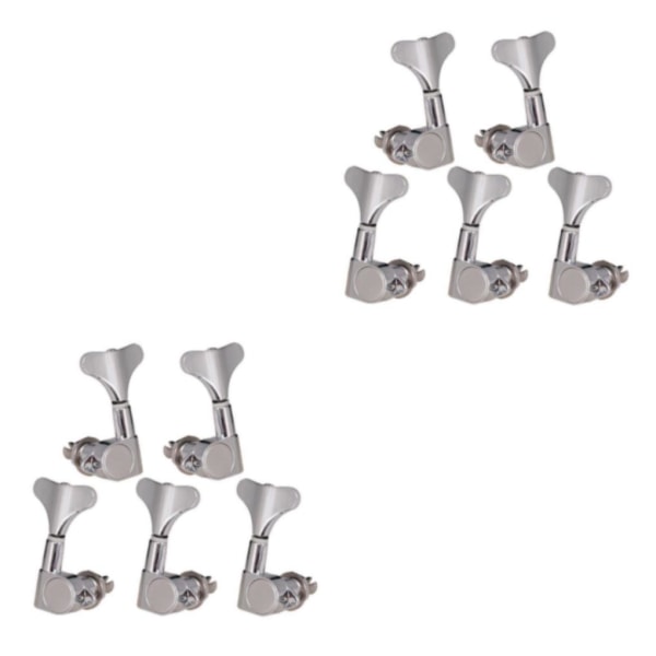 1/2/3/5 String Tuning Peg Tuner Förseglad maskinhuvudknapp för Silver 2 left 3 right 2PCS