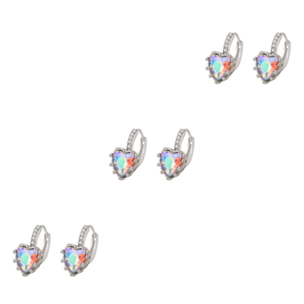 1/2/3/5 Lyx Hoop örhängen för kvinnor Hjärtformad strass style 12 3Set