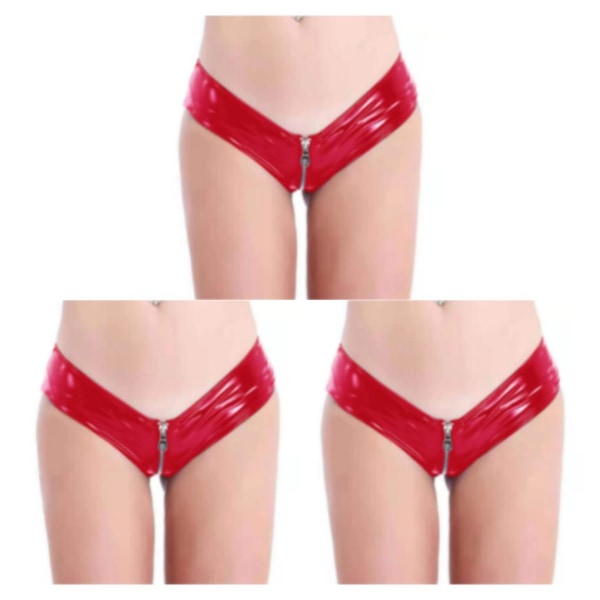 1/2/3/5 Underkläder Butt Briefs Front Open Sexig Nattklubb Tvättbar Red/M 3PCS