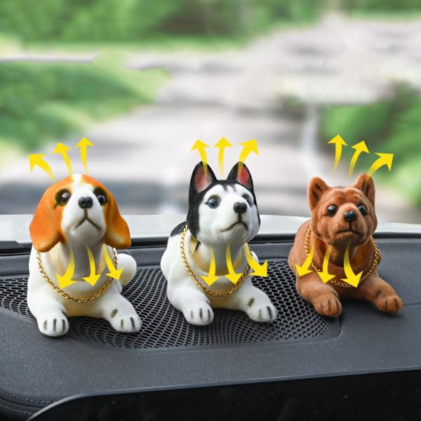 1/2/3 Söt Bobble Head hundvalp nickande hund för bilens instrumentbräda Husky Small 1Set