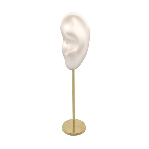1/2/3 Örhänge Display Stand Human Ear Model Stud Holder Showcase Left Ear White Height: 18cm 1Set