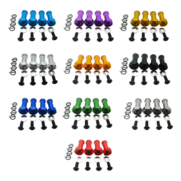 1/2/3/5 12MM DRIVNING 24MM FÖRLÄNGNINGSADAPTER Aluminiumlegering 12MM yellow 5Set
