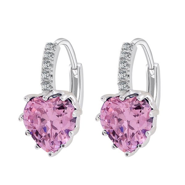 1/2/3/5 Lyx Hoop örhängen för kvinnor Hjärtformad strass style 4 1Set