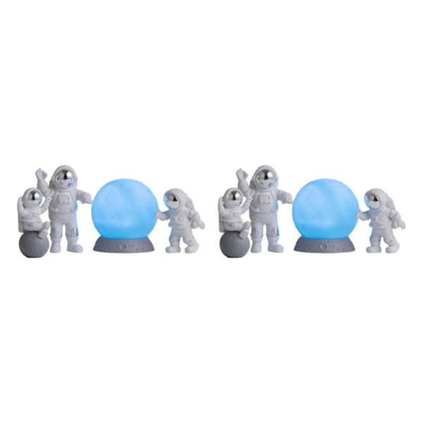 1/2/3/5 4st Astronautfigurer Set Heminredning Söt Sstronaut Silver Blue 2Set