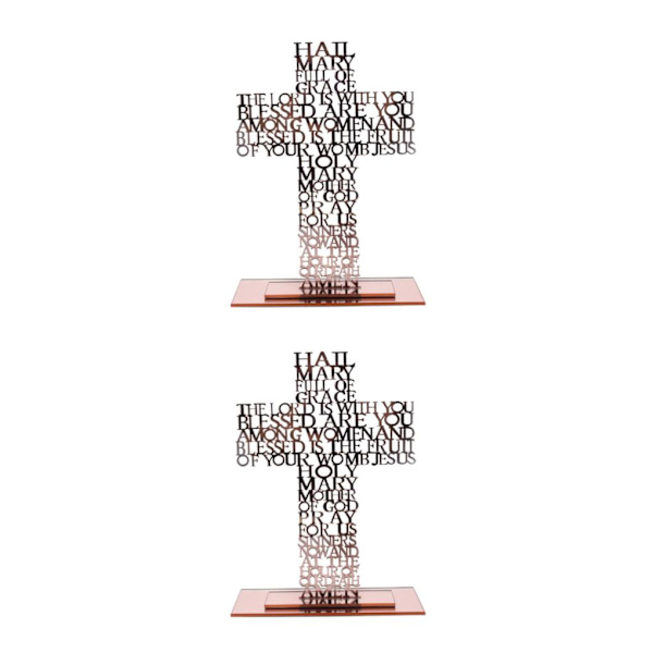 1/2/3/5 Stående krucifix Jesus Scriptures Cross Bön Rose Gold 20cm 2Set