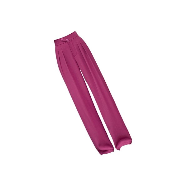 1/2/3/5 Womens Wide Leg Byxor Raka Ben Högmidjat kontor Red XL 1Set