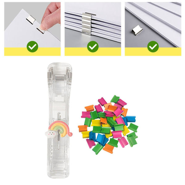 1/2/3 Minihäftapparat Klassrum Liten set Fasta brevpapper Rainbow 11.5 x 2.5cm 1Set