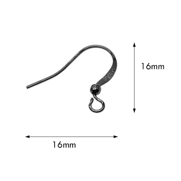 1/2/3/5 100 stycken mässing örhängen krokar fisk krok öron trådar franska Black 16x16mm 1Set