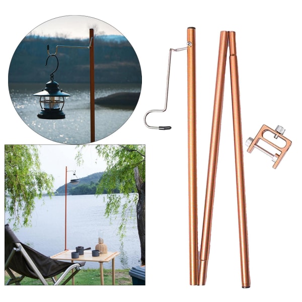 1/2 utomhusläger fällbar lampstolpe hängande ljushållare Brown 100cm 1Set
