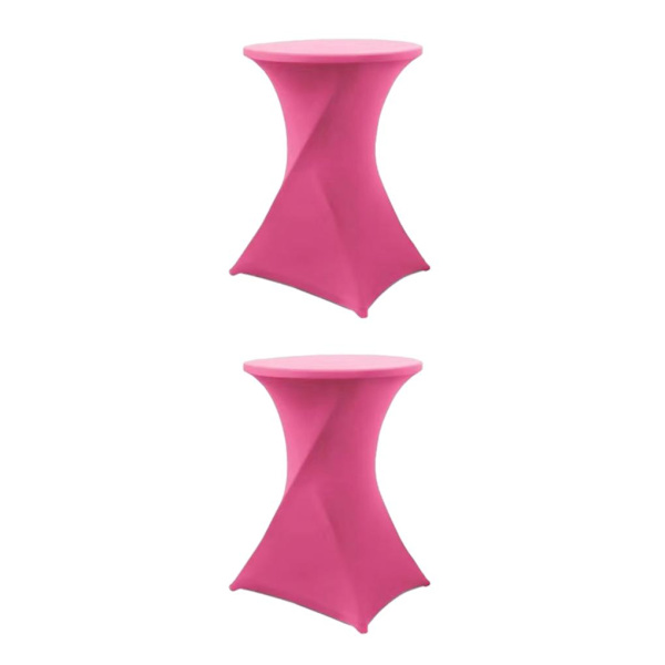 1/2/3/5 High Foot Bar Cover Stretch Rund Duk För Hotell Rose Red 2Set