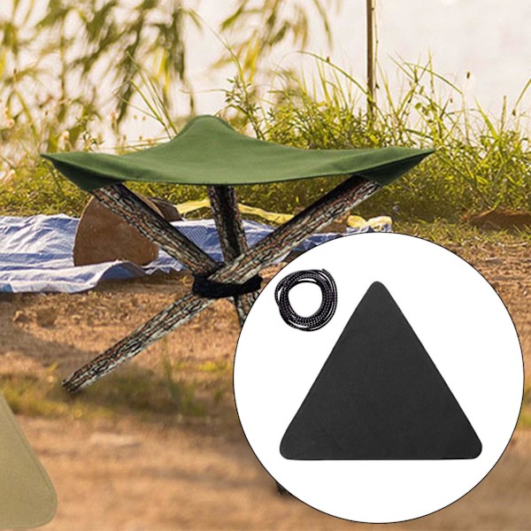 1/2/3/5 Canvas Camping För Triangel Pall Duk Resor Vandring Black 37 x 37cm 1Set