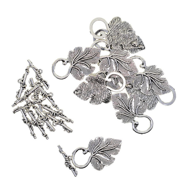 1/2/3 10 set Leaf OT Toggle Clasps Smycken Clasp Connectors Silver 1Set