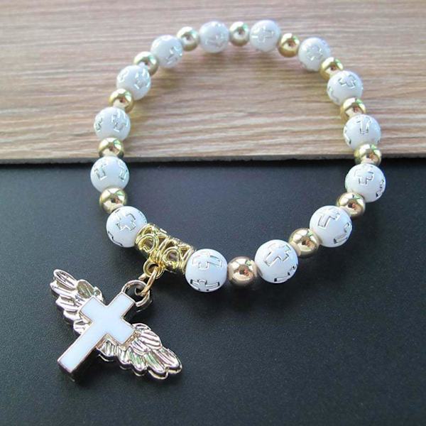 1/2/3/5 Angel Wing Cross Armband för 1:A nattvardsdedikation 1Set