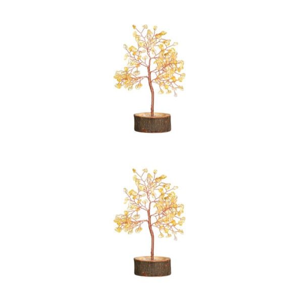 1/2/3/5 Sten handgjorda kristallträd - Vacker heminredning Yellow crystal 2PCS