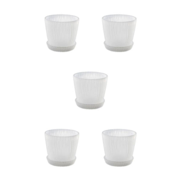 1/2/3/5 lätta och bärbara blomkrukor för inomhus och transparent S pot+S tray 5Set